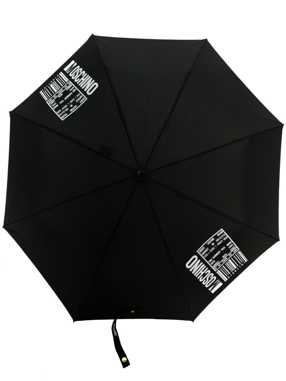 Barcode-print foldable umbrellla - Black