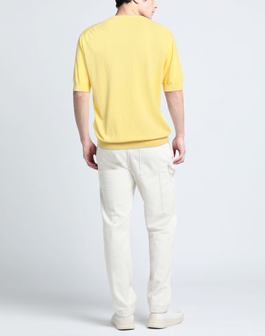 Man Sweater Yellow Size 46 Cotton