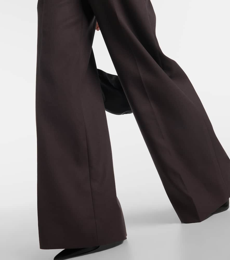 High-rise wool wide-leg pants