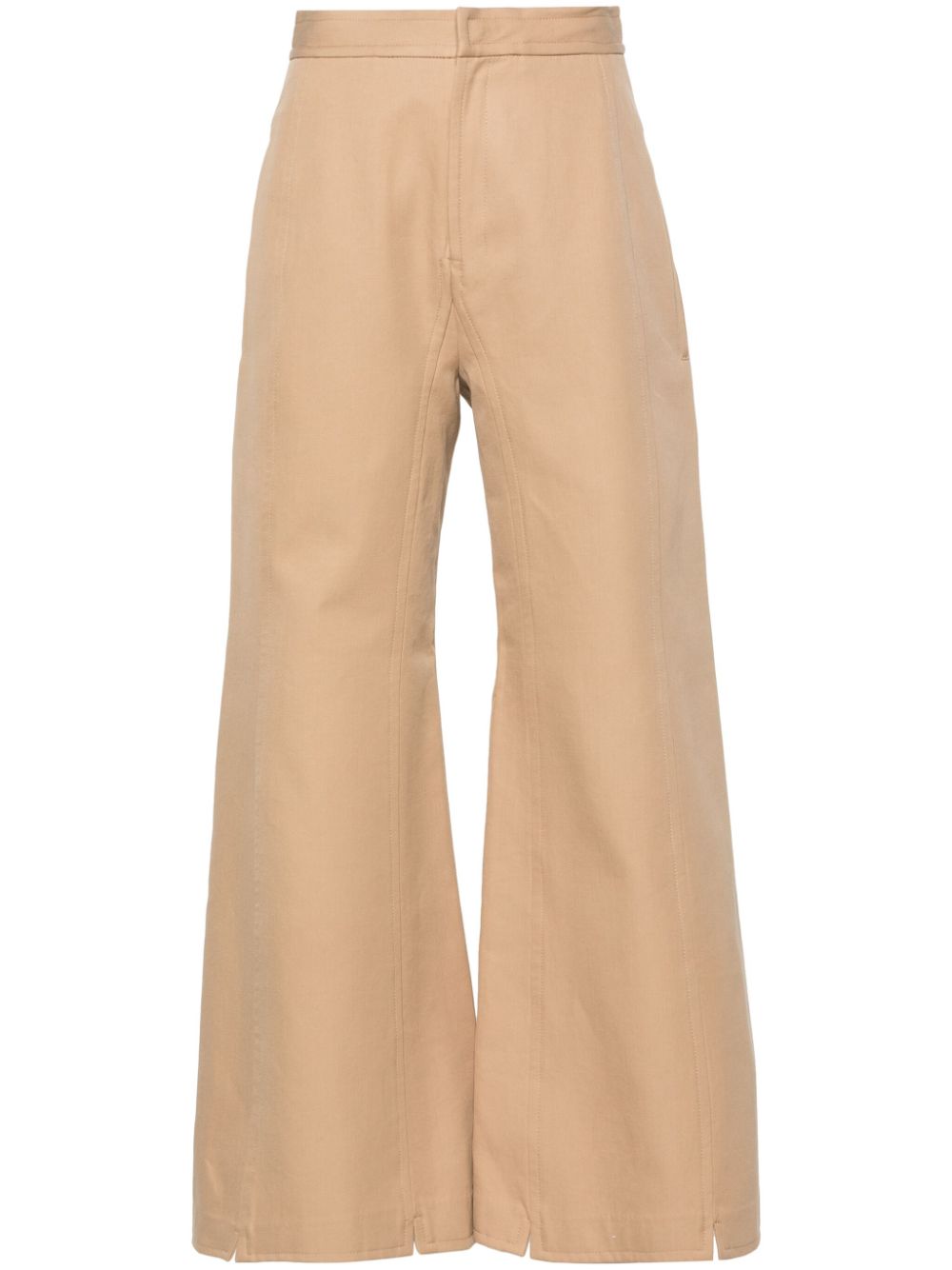 Tegola seam-detail flared trousers - Neutrals