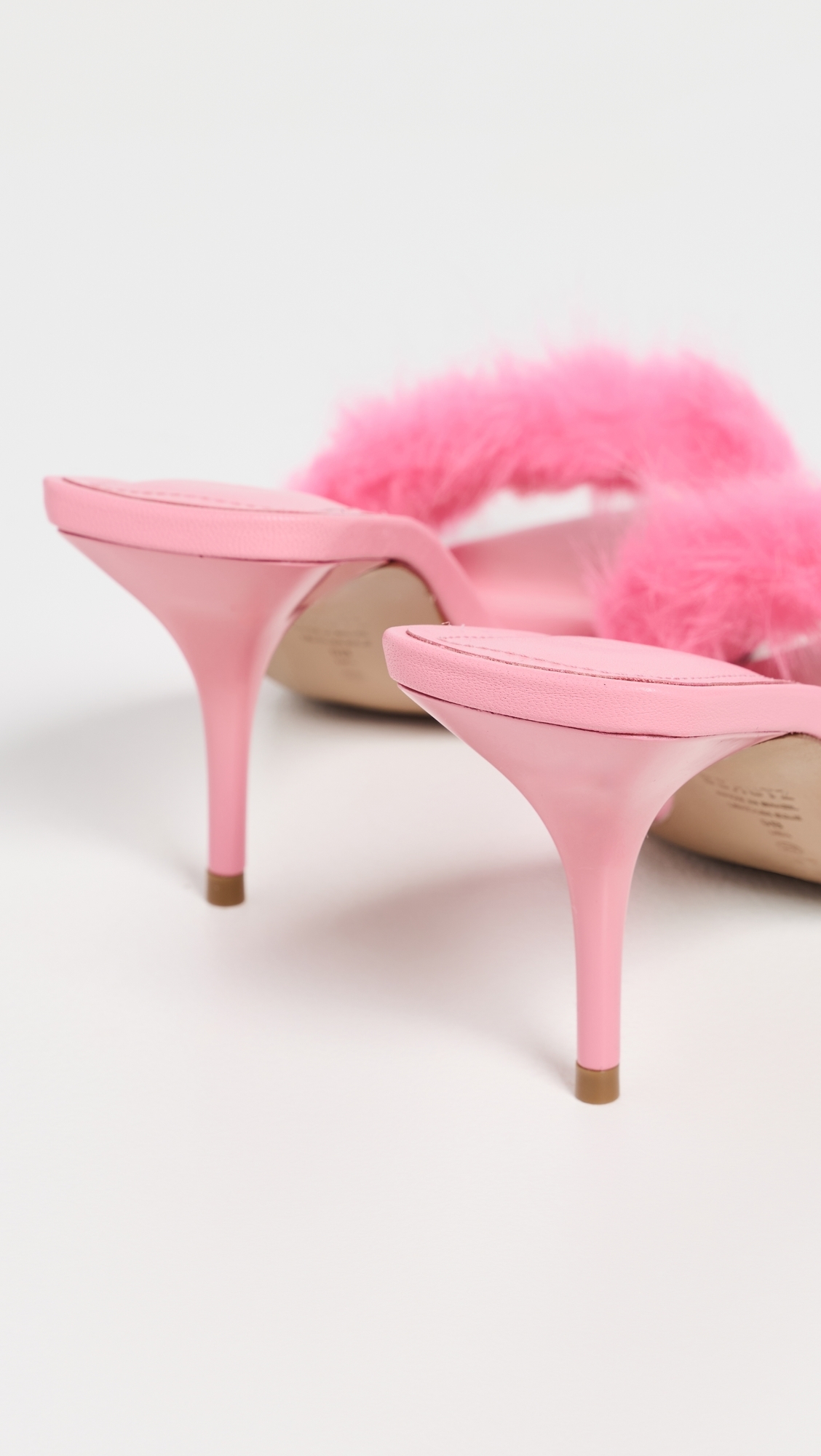 Elodie Fur Mules Cherry Blossom
