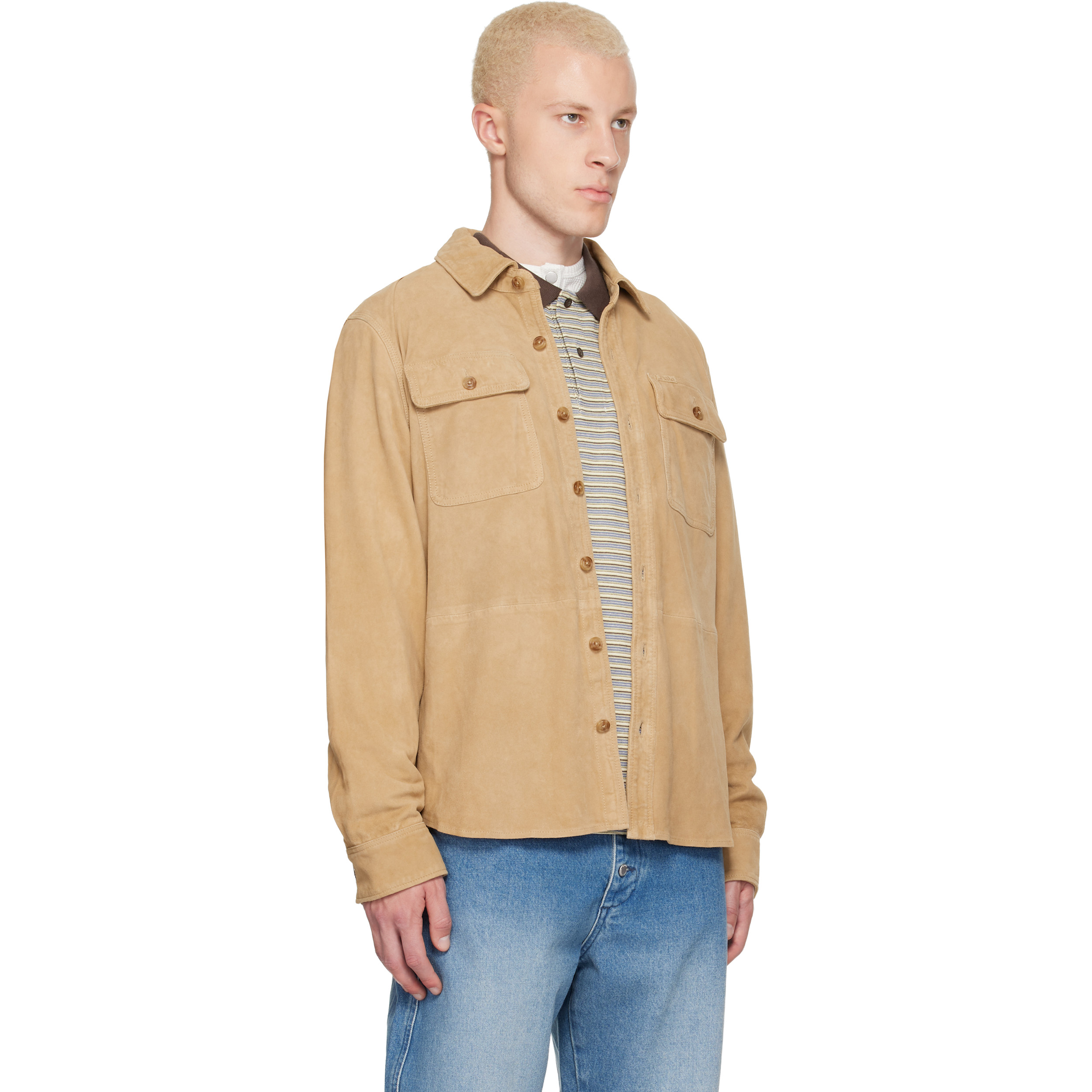 Beige Suede Overshirt
