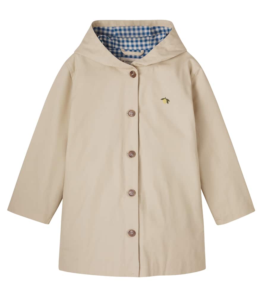 Konges Sløjd Hooded cotton trench coat