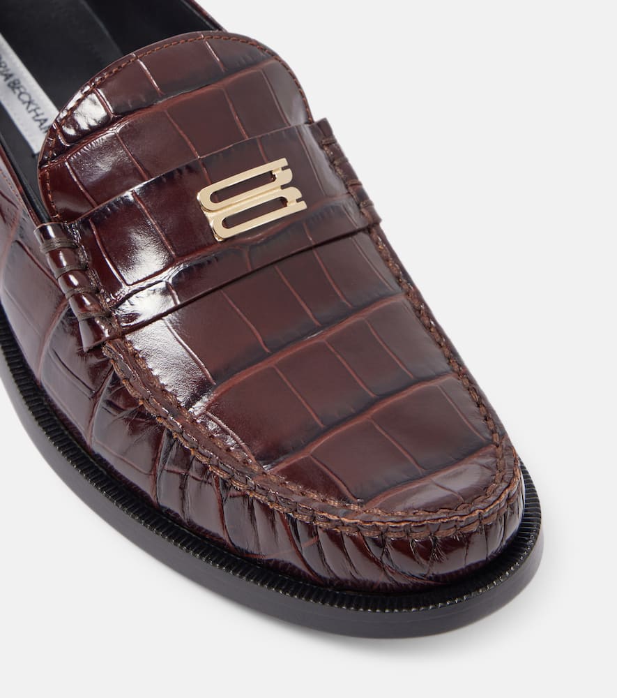 Victoria Beckham Croc-effect leather loafers