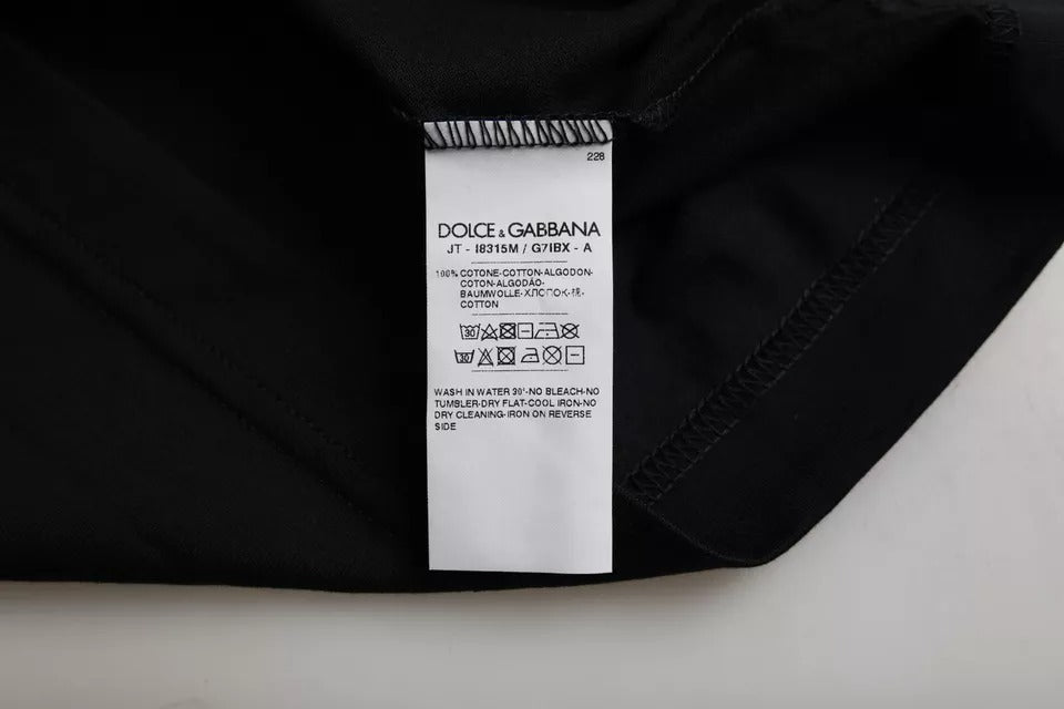 Cotton Round Neck T-Shirt — Black