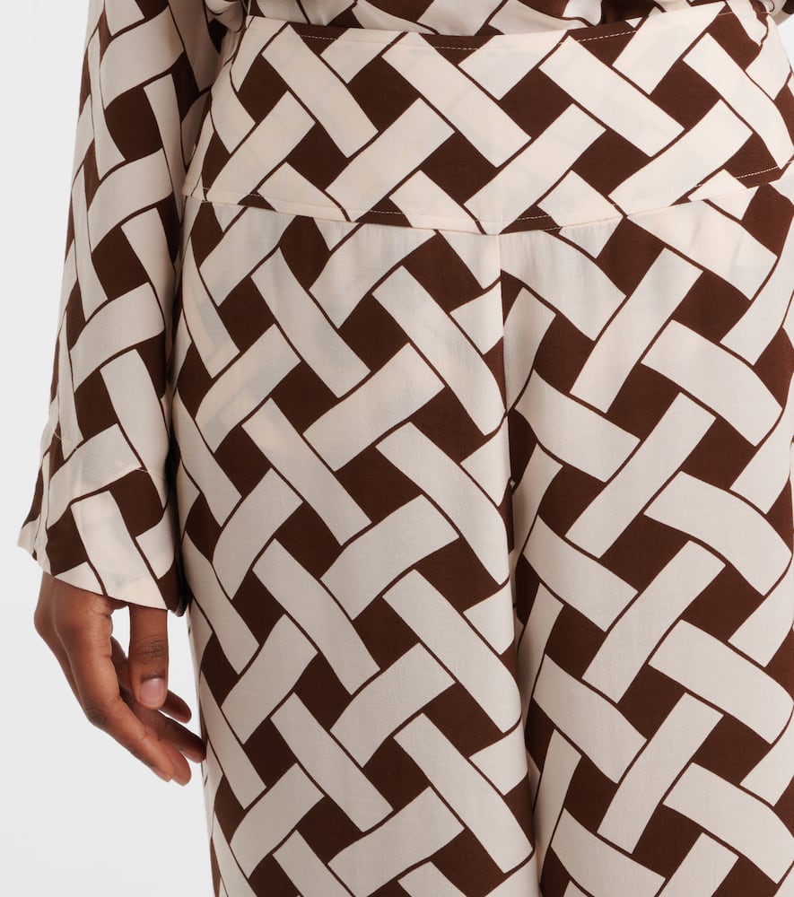 Isotta printed wide-leg pants