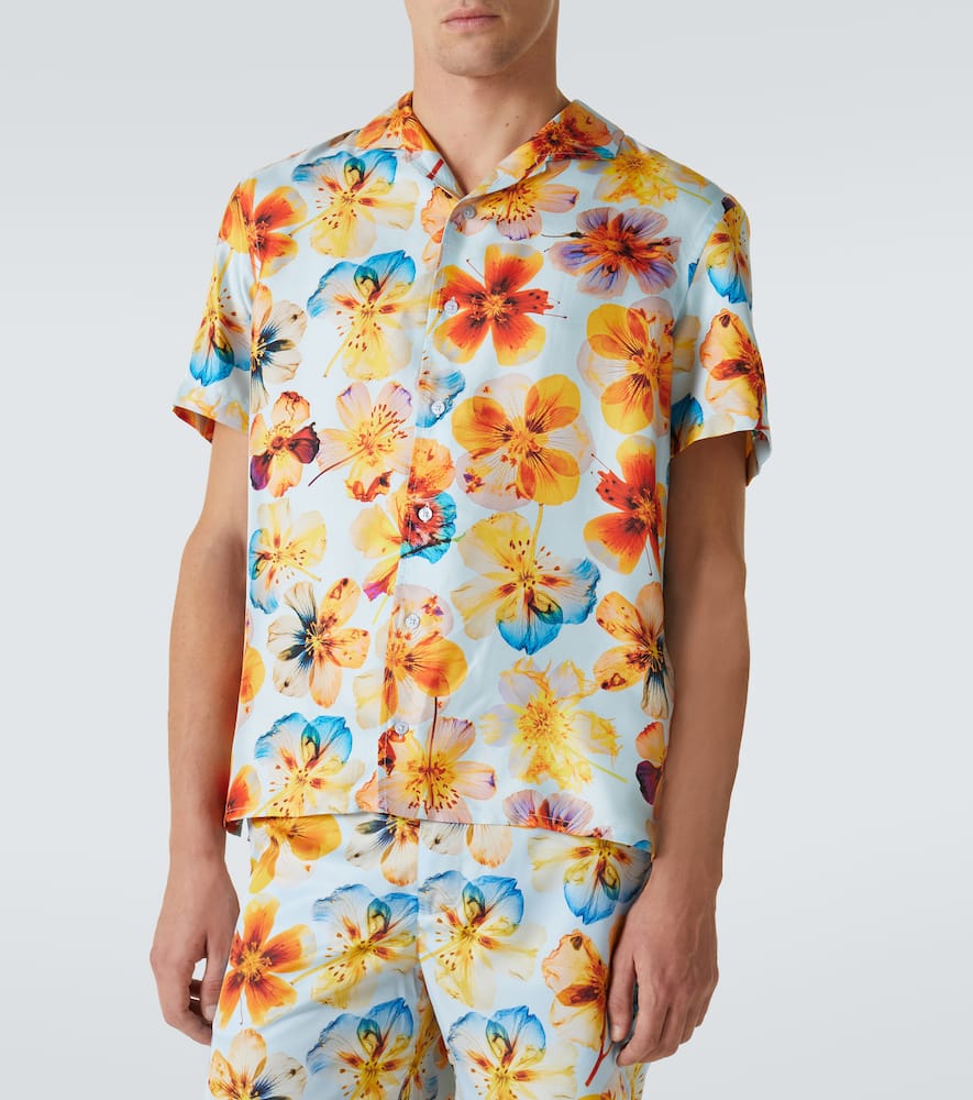 Hibbert floral silk bowling shirt