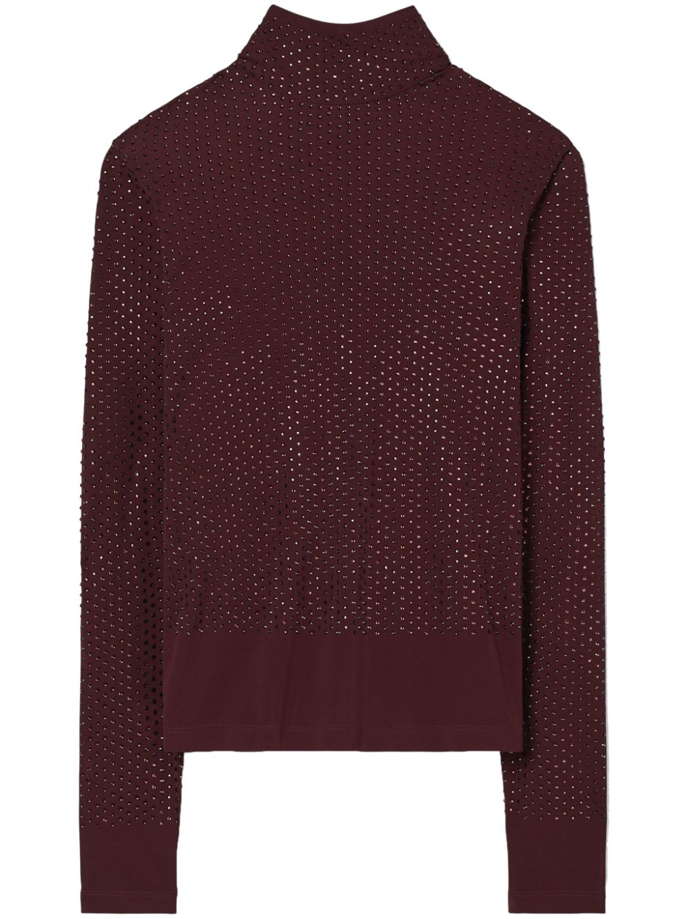 Crystal-embellished turtleneck - Red