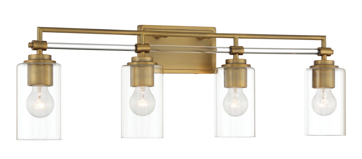 Antique Noble Brass Four Light Bath Vanity from the Binsly Collection