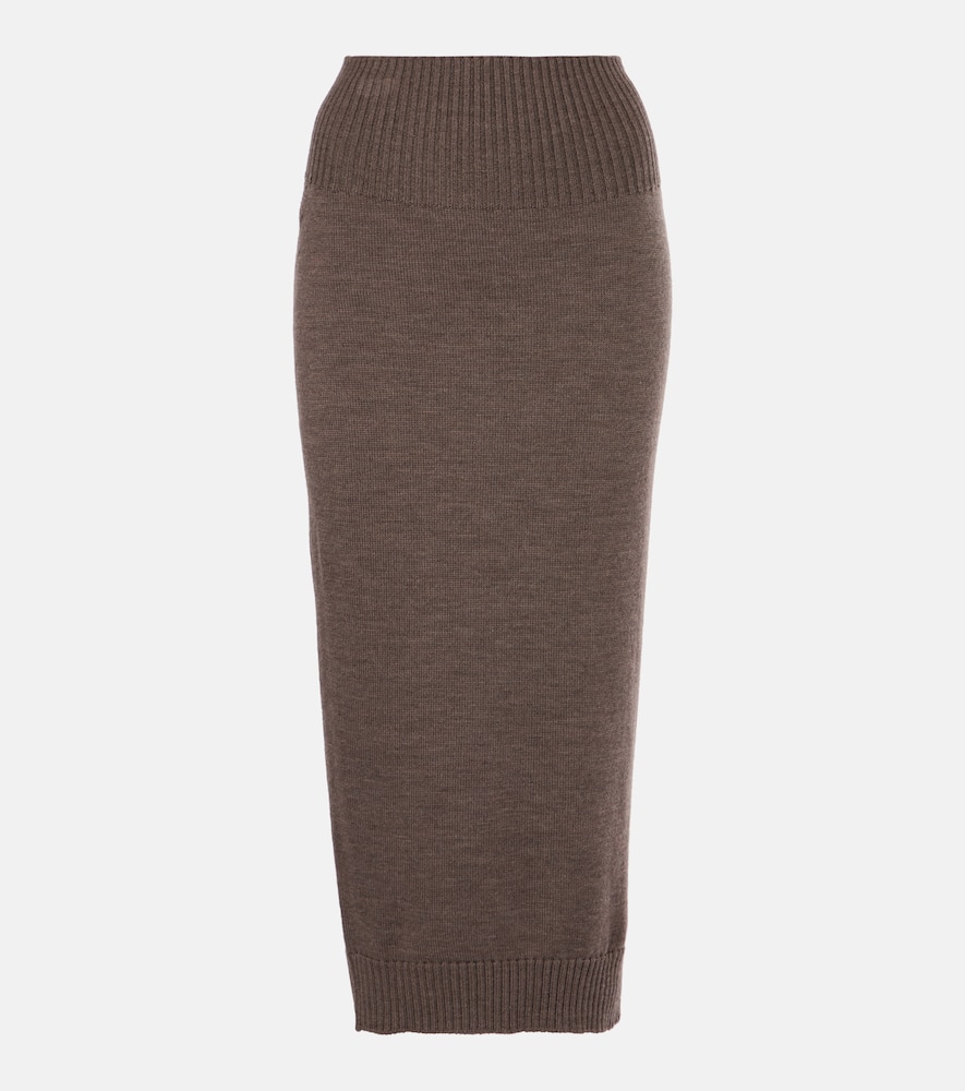 Melk virgin wool midi skirt