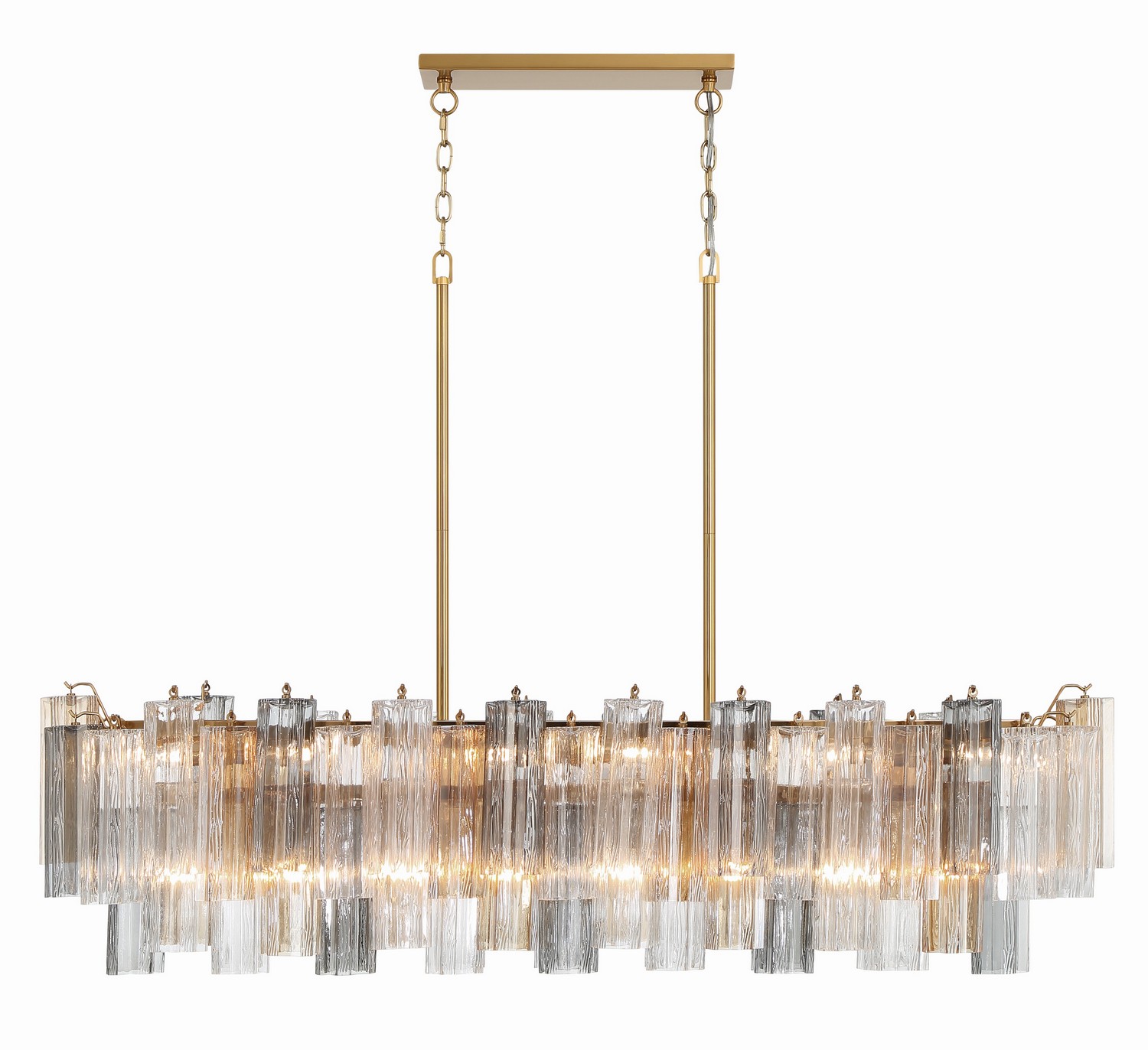Aged Brass 14 Light Chandelier from the Addis Collection