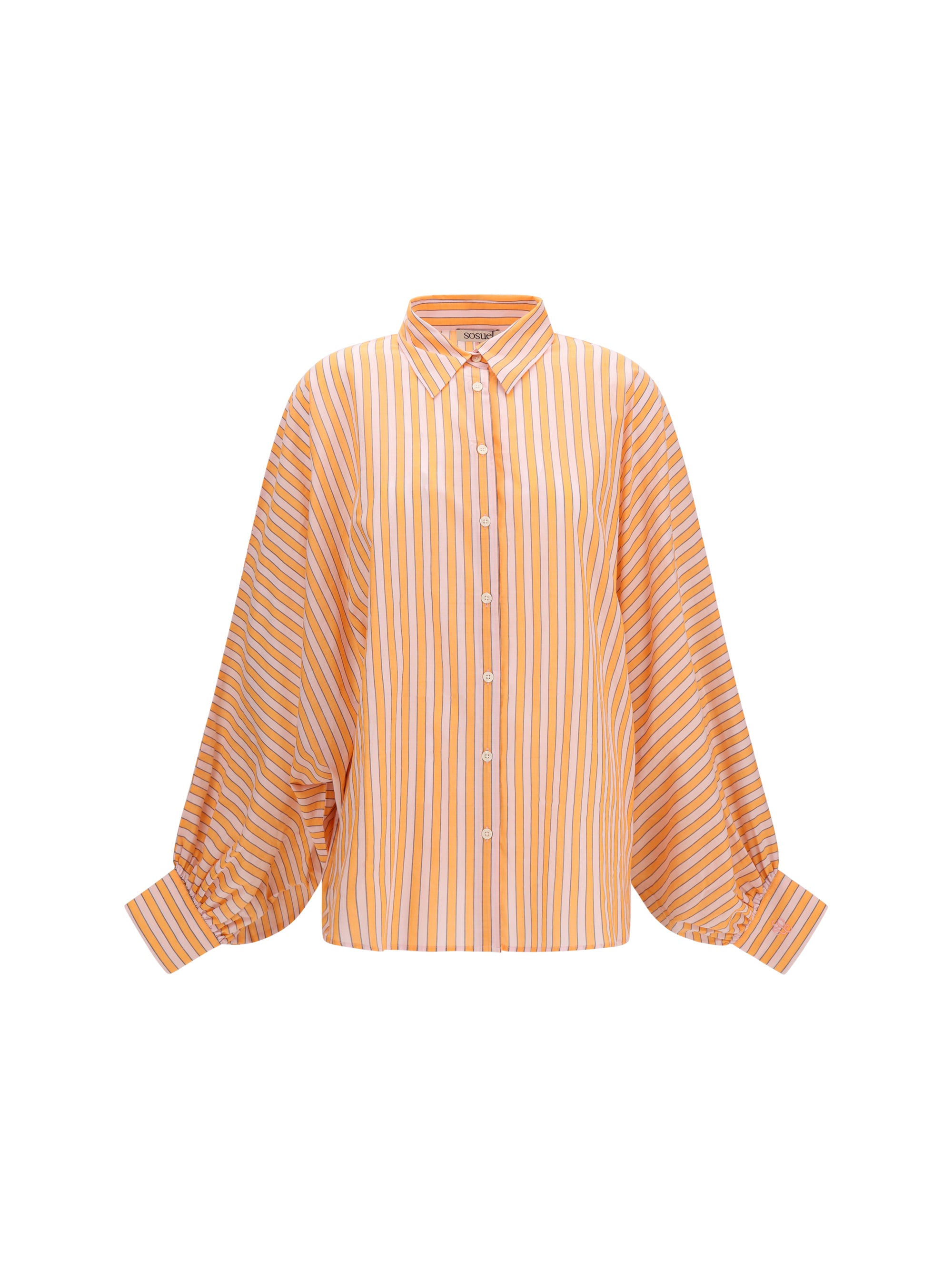 Striped Cotton Shirt — Orange