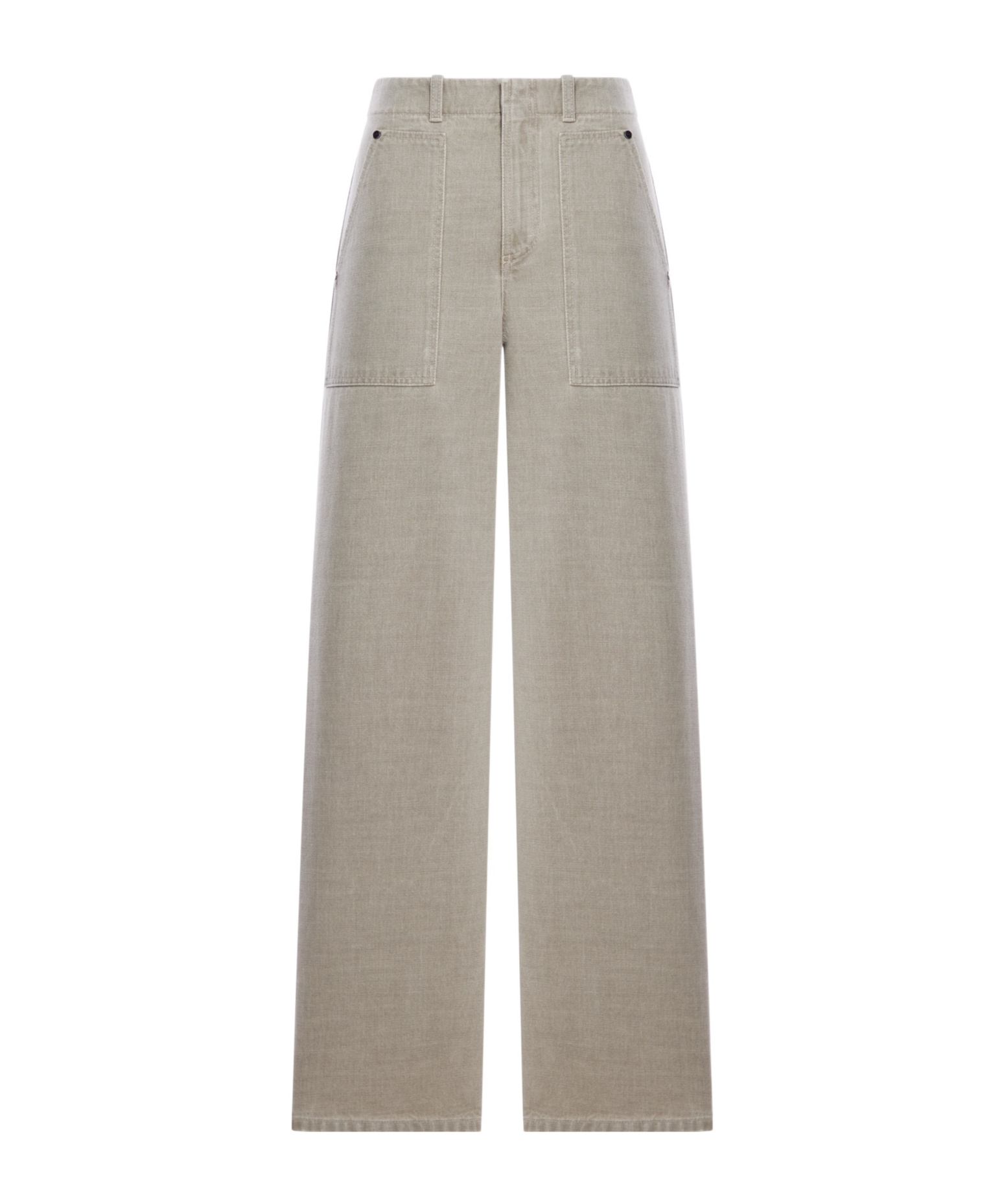 Logo Embossed Wide-Leg Jeans