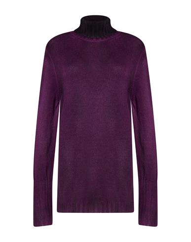 Woman Turtleneck Plum Size L Virgin Wool, Cashmere