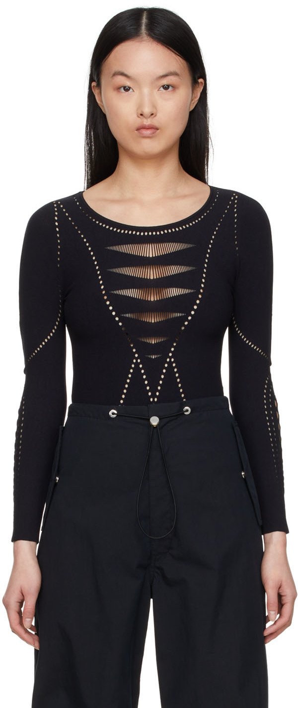 Black Nylon Bodysuit