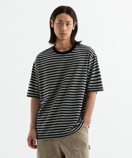 Oversized 1:1 Stripe Short Sleeve T-Shirt
