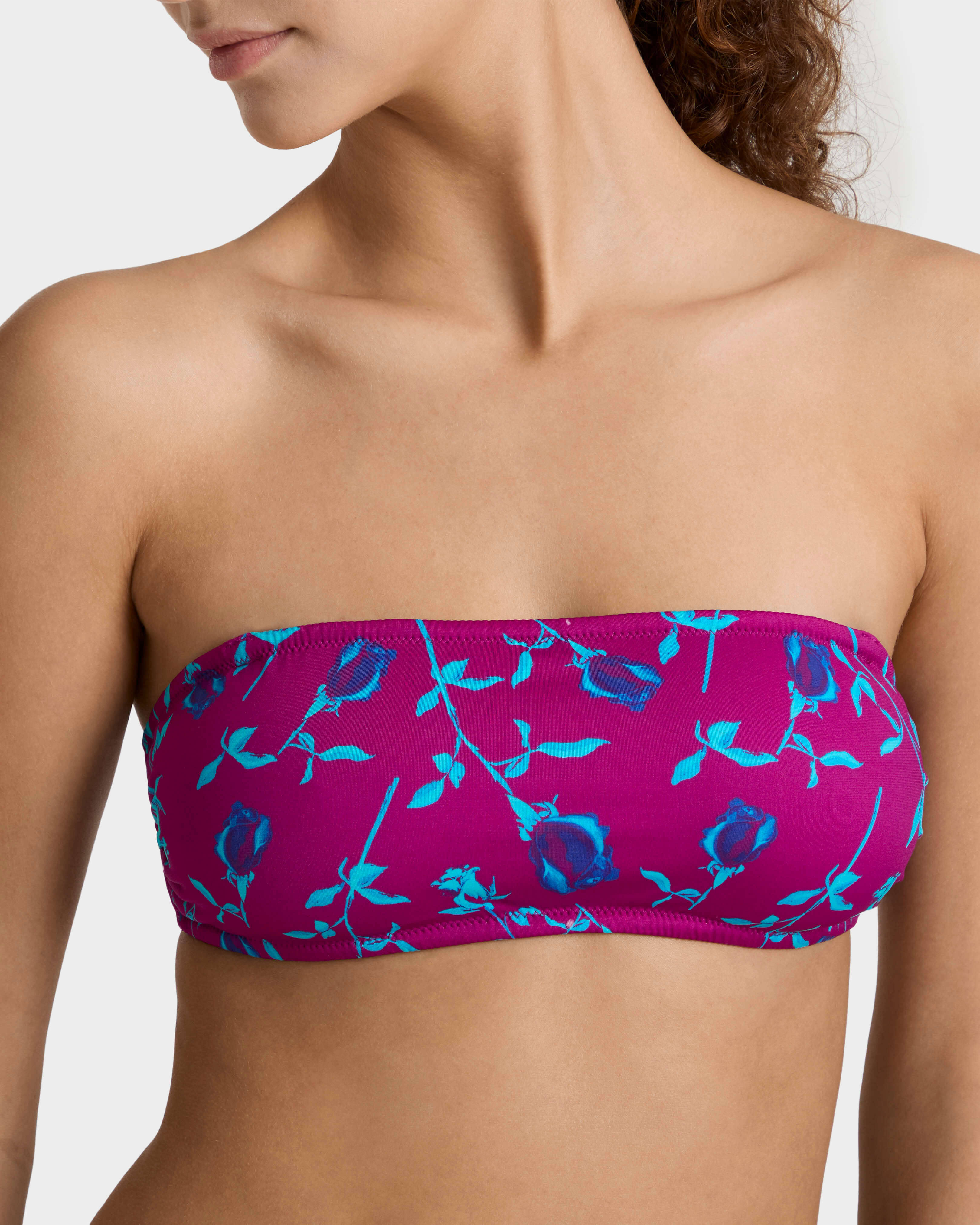 Women Bralette Bikini Top Roses - Swimwear - Foudre - Red