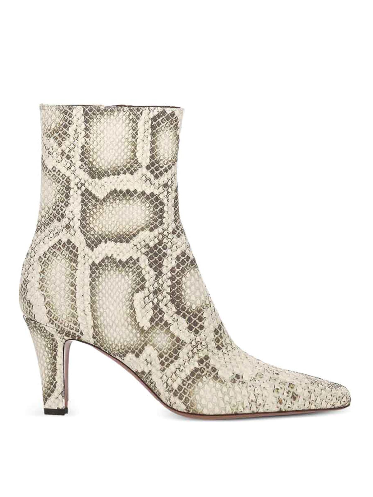 Paris Texas - belle mid heel snakeskin ankle boot