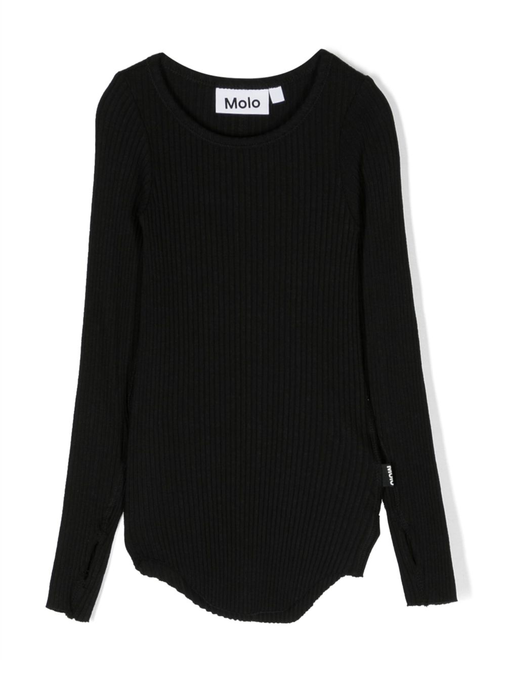 Ribbed-knit organic-cotton jumper - Black