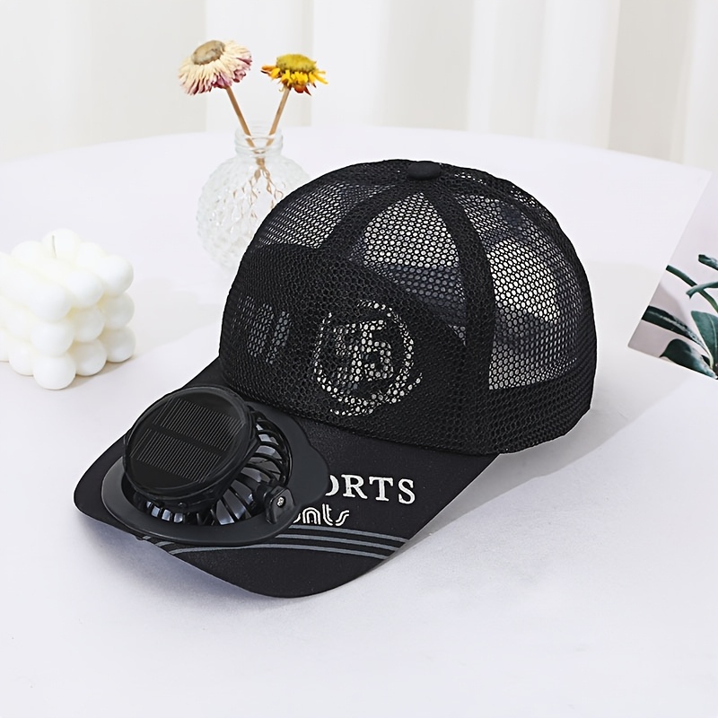 TEMU Solar-powered Hat With Built-in Fan & Usb - Portable Cooling Suitable For Outdoor, Lightweight Breathable Sun Hat With Solar Panel & Usb Port