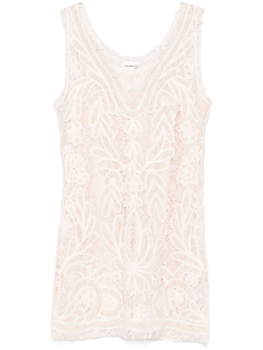 Lace mini dress - Neutrals