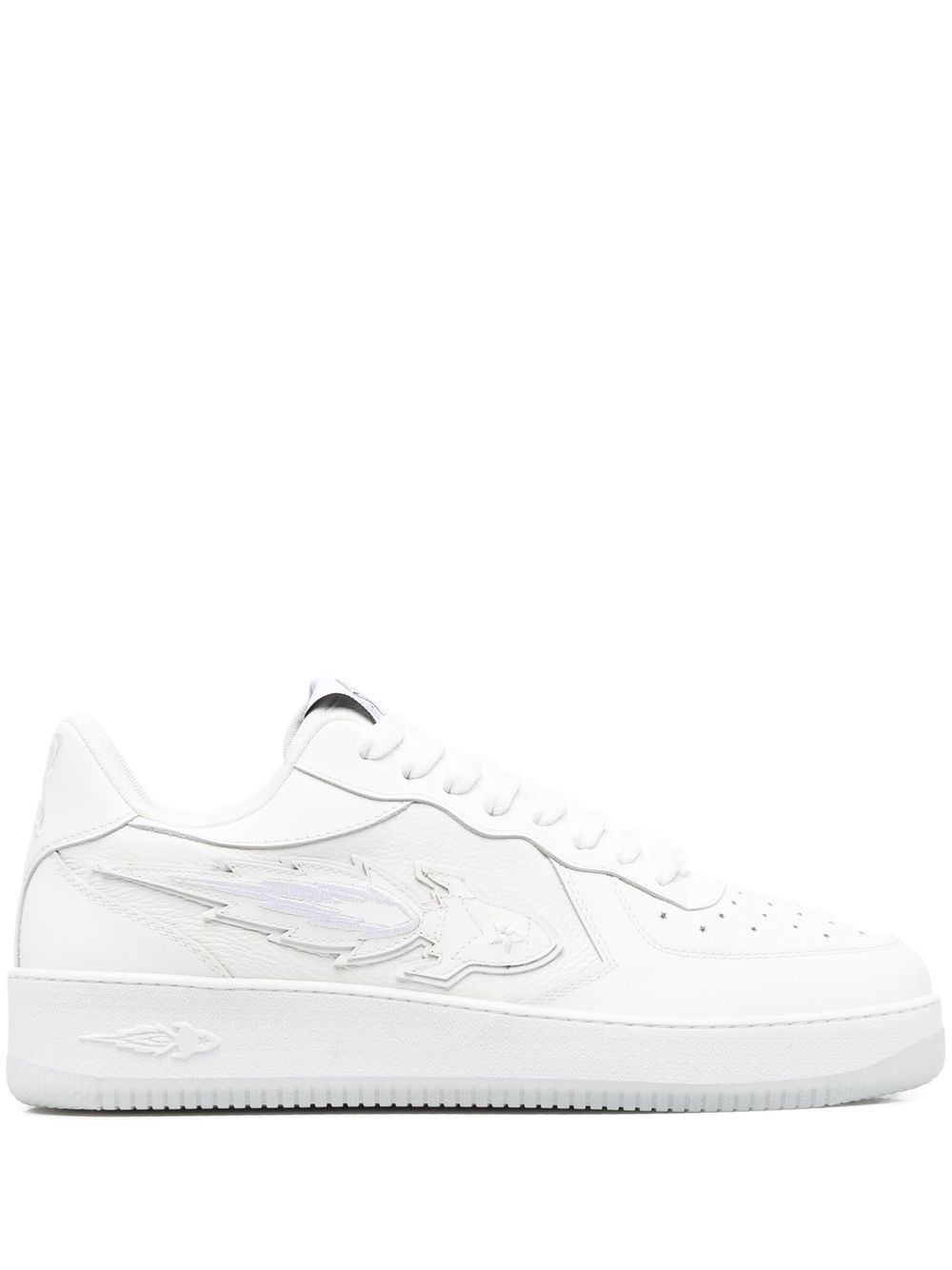 Rocket-motif low-top sneakers - White