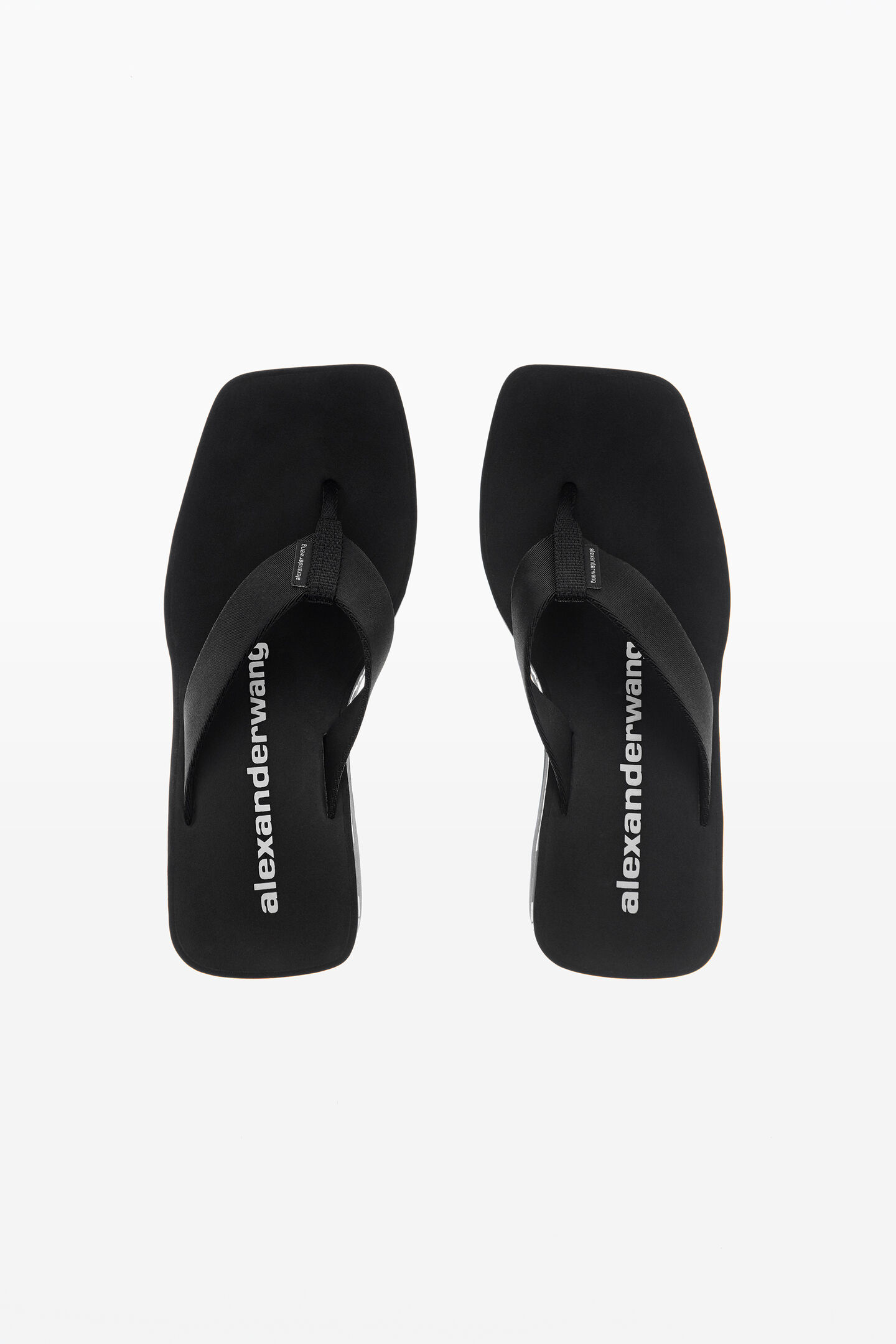 Women's Aw Nylon Wedge Flip Flops Black