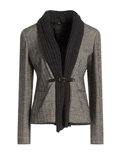 Woman Blazer Charcoal Size 6 Cotton, Wool, Polyamide