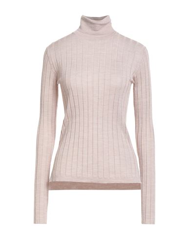 Woman Turtleneck Sand Size 10 Merino Wool