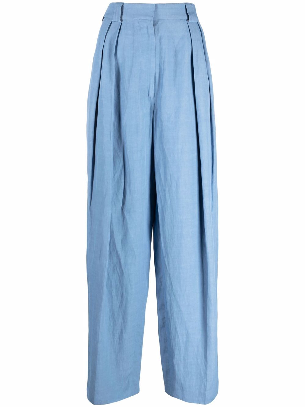 High-waist tailored trousers - Blue