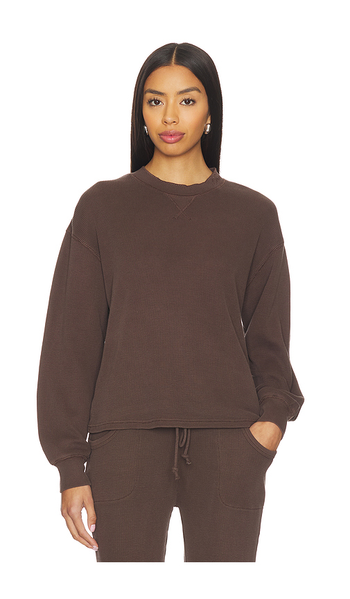 Frankies Bikinis Noah Thermal Shirt in Brown. - XS also in L