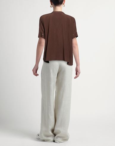 Woman Top Chocolate brown Size 2 Viscose, Linen