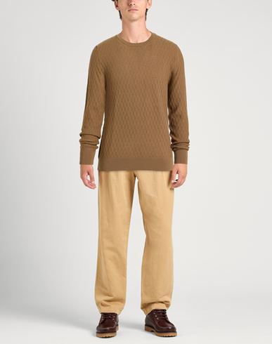 Man Sweater Camel Size 42 Wool