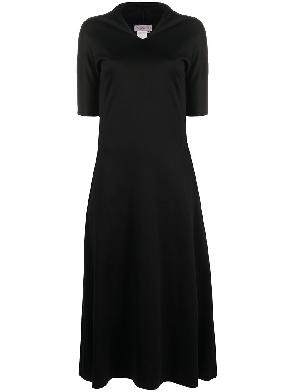1990s stand-up collar A-line dress - Black