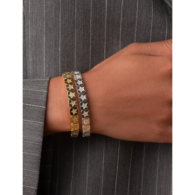 Womens The Pavé Star 18ct Yellow Gold-Plated Brass and Cubic Zirconia Bracelet