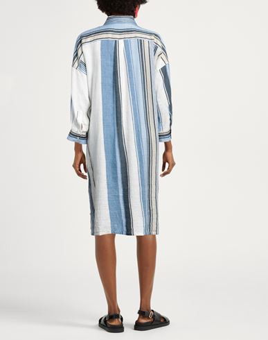 Woman Midi dress Azure Size 12 Linen, Polyamide