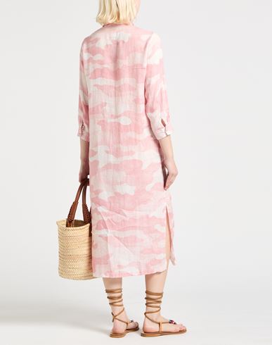 Woman Midi dress Pink Size 4 Linen