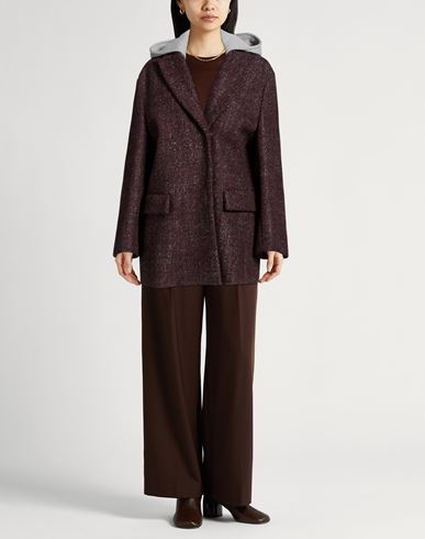 Crème Woman Coat Garnet Size 2 Wool, Polyamide, Cotton, Viscose