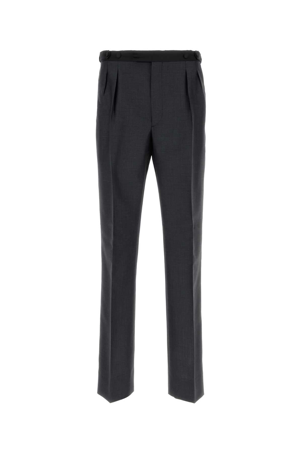 Mohair-Wool Blend Trousers — Gray