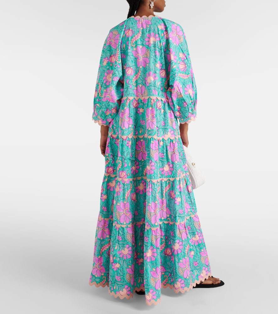 Juliet Dunn Colorblocked cotton poplin maxi dress