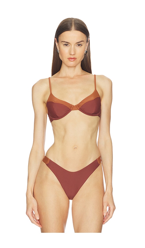 Camila Coelho Jaslyn Top in Brown. - L also in M, S, XL