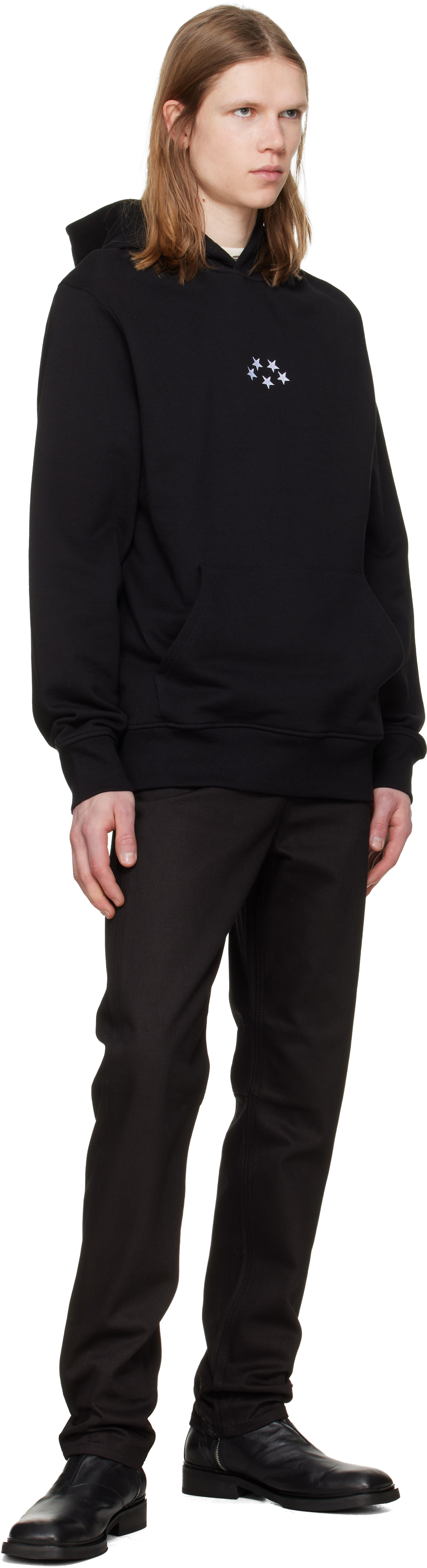 Black Stars Embroidery Hoodie