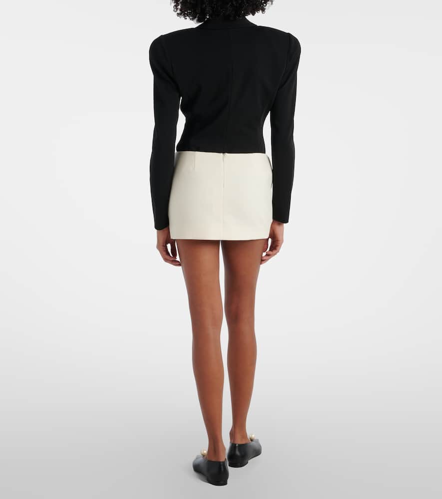 Low-rise floral-appliqué miniskirt