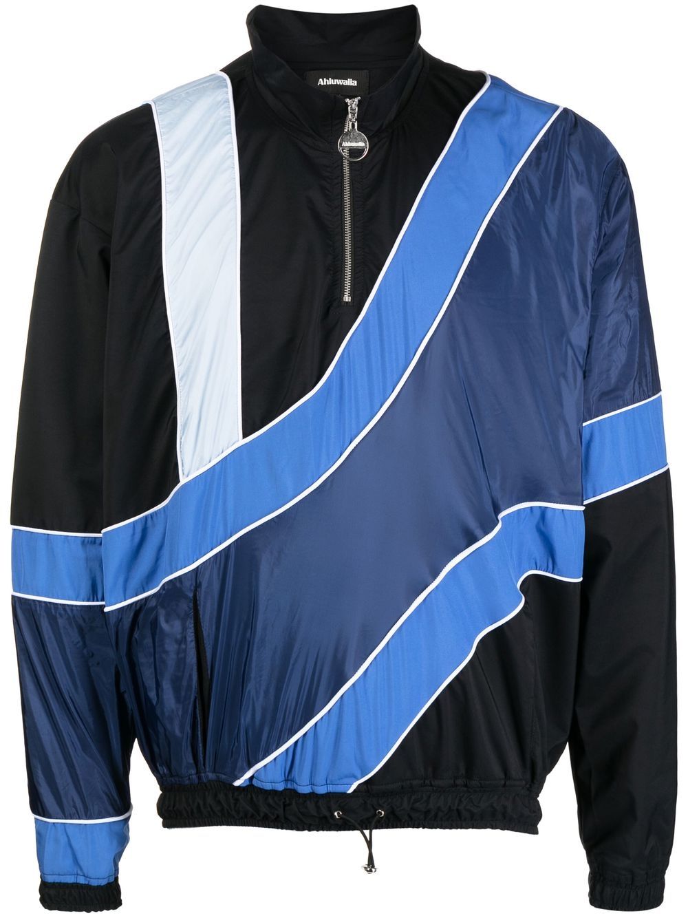 Striped half-zip jacket - Blue