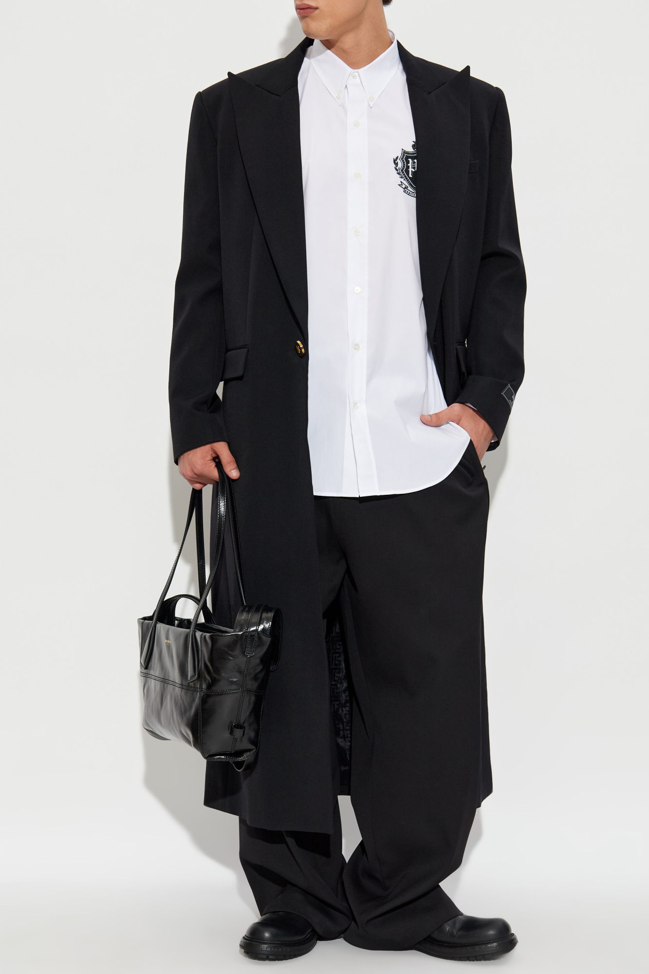 Shirt With Embroidered Logo, Men's, White