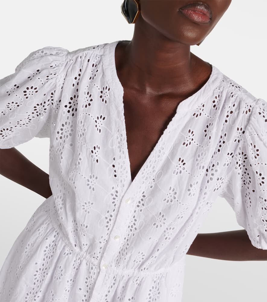 Broderie anglaise cotton midi dress