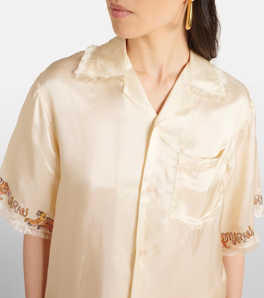 Printed satin shirt
