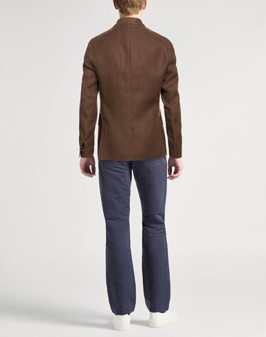 Man Blazer Brown Size 40 Linen, Wool