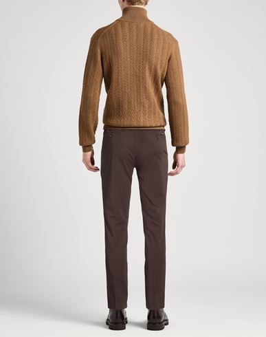 Man Pants Dark brown Size 32 Cotton, Elastane