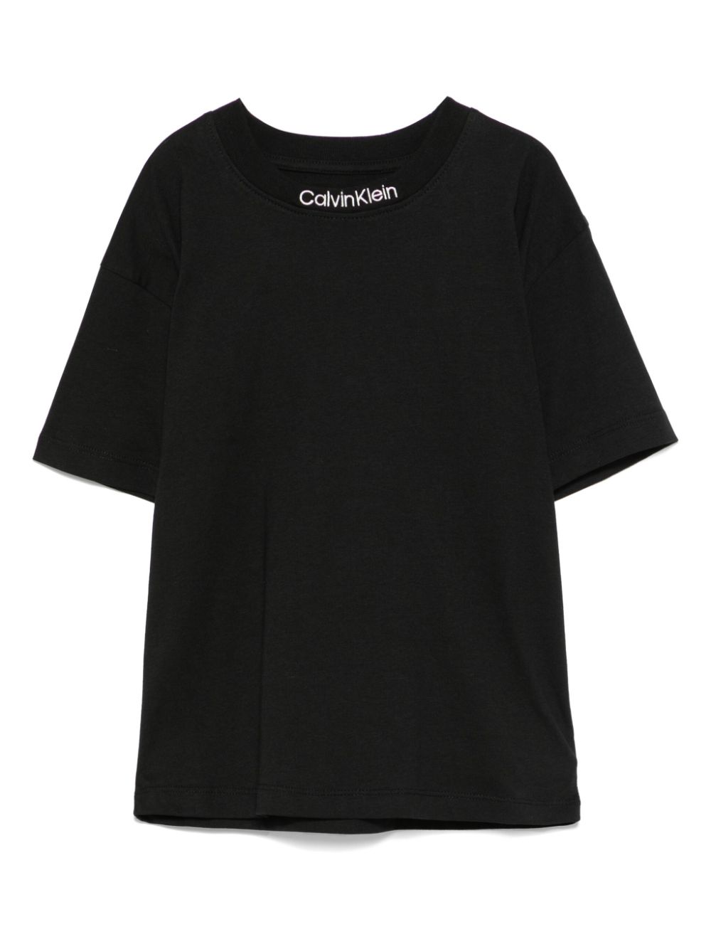 Logo-embroidered T-shirt - Black